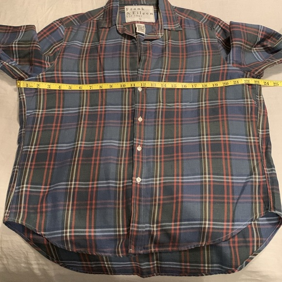 Frank & Eileen Women’s Barry Blue & Orange Plaid Blouse Size Medium Made in USA - Picture 13 of 15